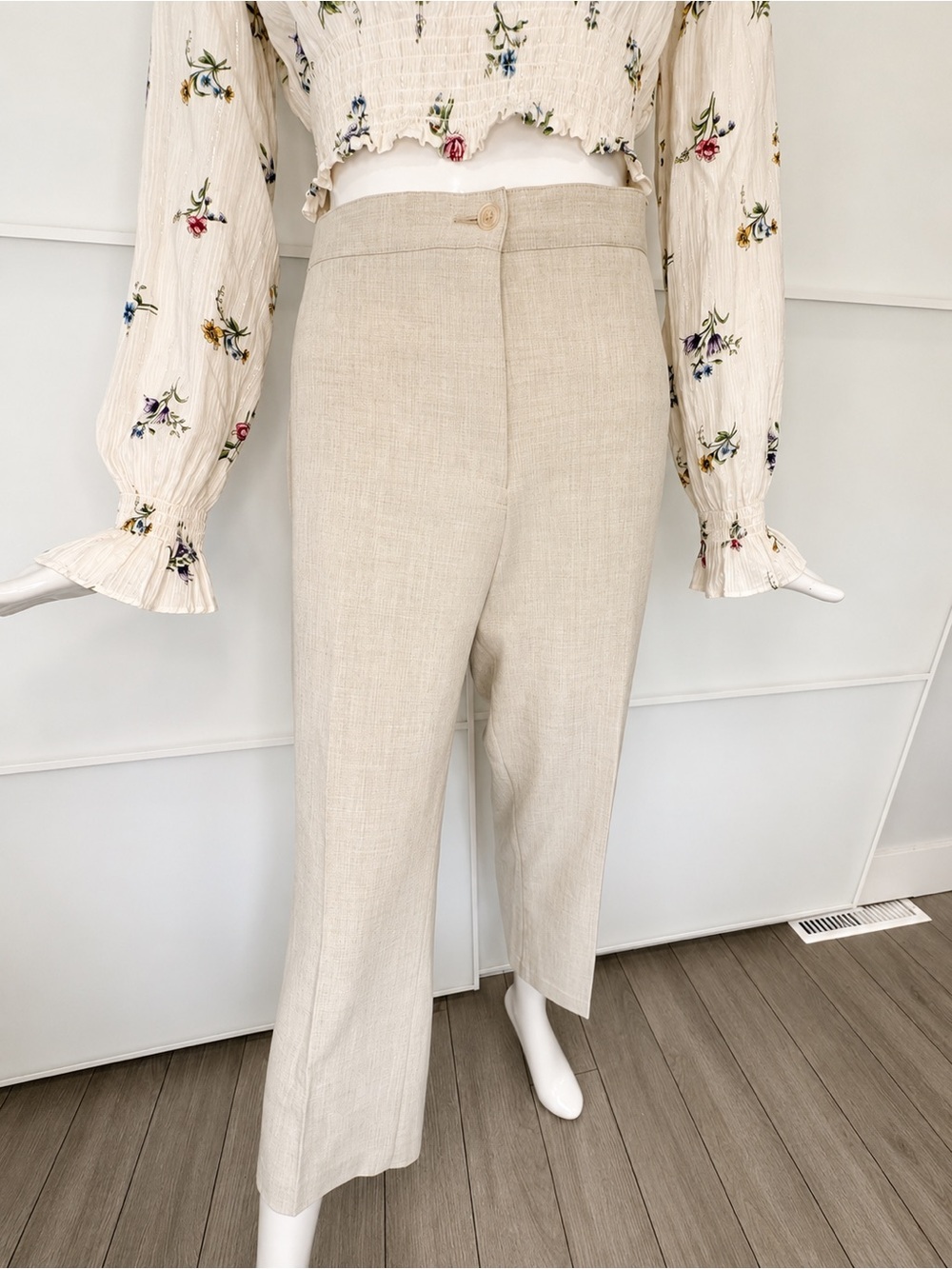 JESSICA PETITE Oatmeal High-Rise Straight Leg Career Dress Pants Sz Fits Large